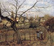 Camille Pissarro The Fence La barriere oil painting reproduction